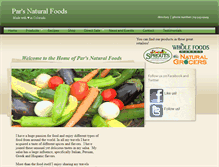 Tablet Screenshot of parsnaturalfoods.com